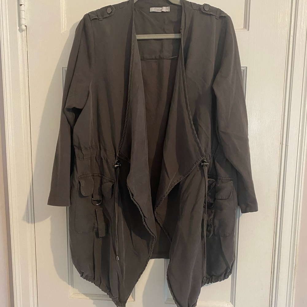 Suede feeling gray light casual spring  jacket